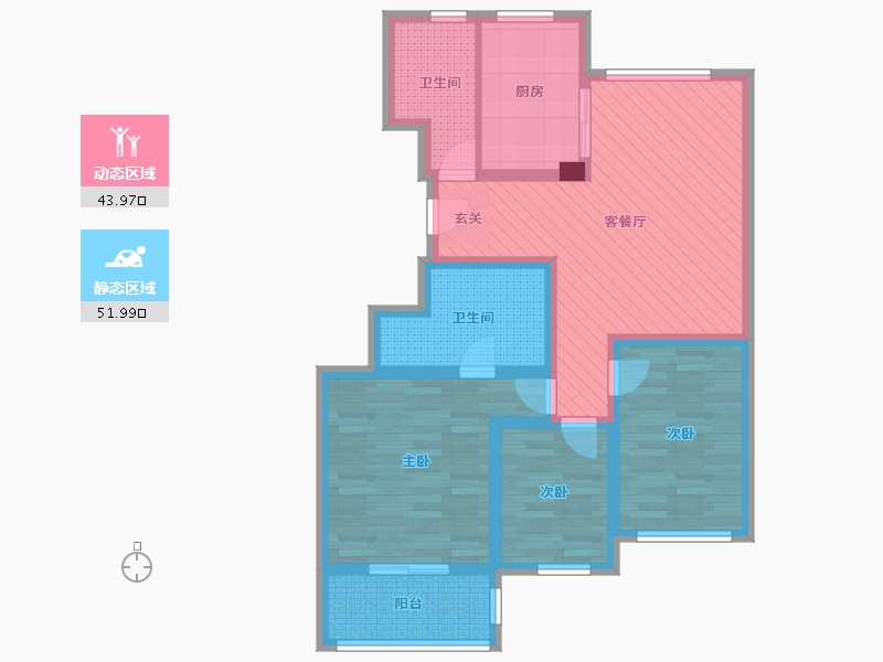 浙江省-杭州市-庆隆苑-82.61-户型库-动静分区