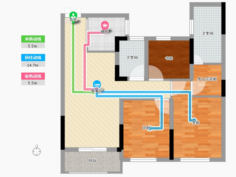 浙江省-温州市-首府一号-75.19-户型库-动静线