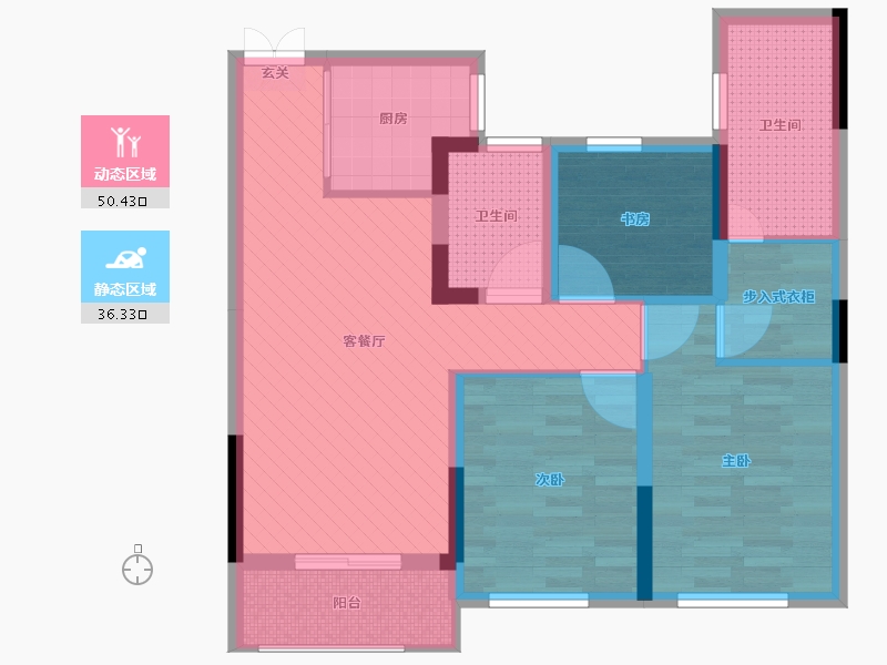 浙江省-温州市-首府一号-75.19-户型库-动静分区