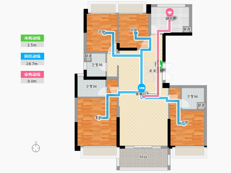 湖南省-长沙市-长沙碧桂园星城首府-108.13-户型库-动静线