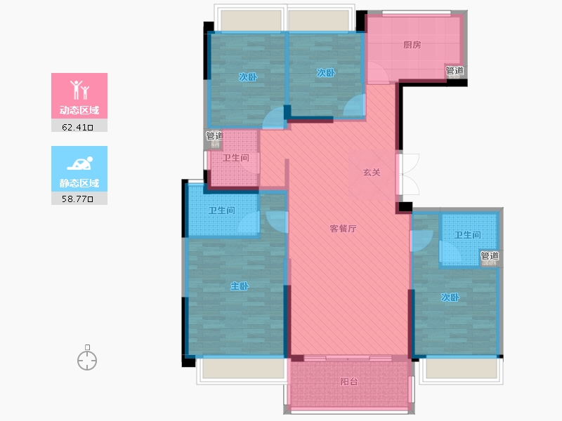 湖南省-长沙市-长沙碧桂园星城首府-108.13-户型库-动静分区