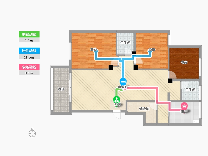 浙江省-宁波市-江星公寓-106.42-户型库-动静线