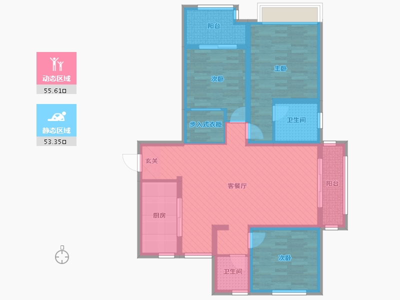 浙江省-衢州市-新城吾悦华府-94.31-户型库-动静分区