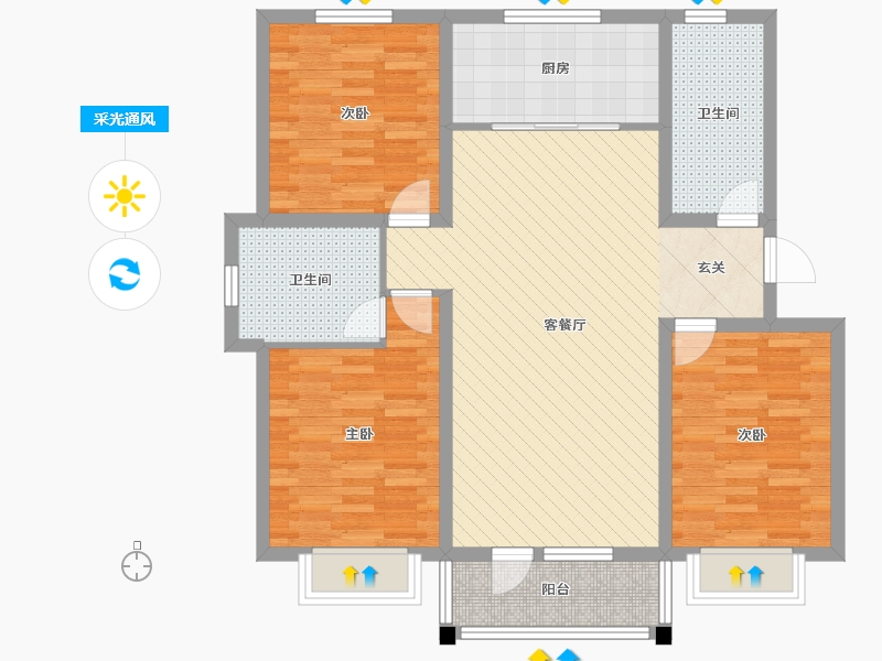 山东省-青岛市-奥润和府-99.99-户型库-采光通风