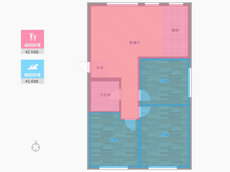 吉林省-通化市-大禹城邦-75.44-户型库-动静分区