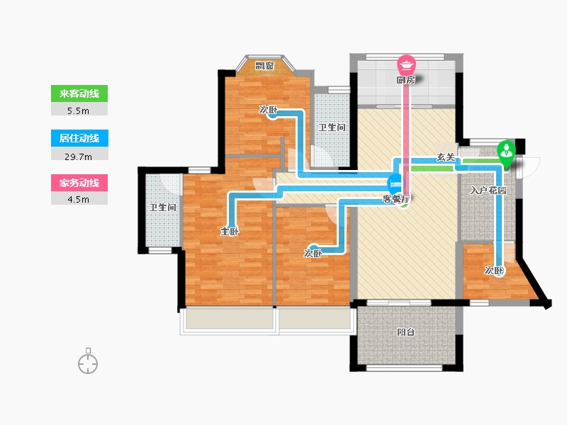 广东省-佛山市-东湖洲花园-98.20-户型库-动静线