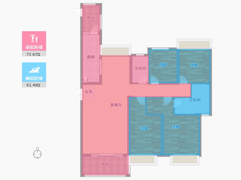 福建省-福州市-皇庭美域-118.85-户型库-动静分区