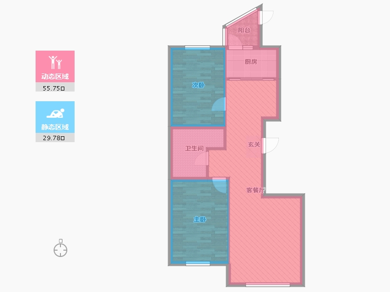 辽宁省-锦州市-曼哈顿-76.14-户型库-动静分区