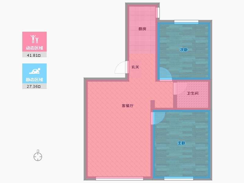 内蒙古自治区-赤峰市-百合国际-60.79-户型库-动静分区