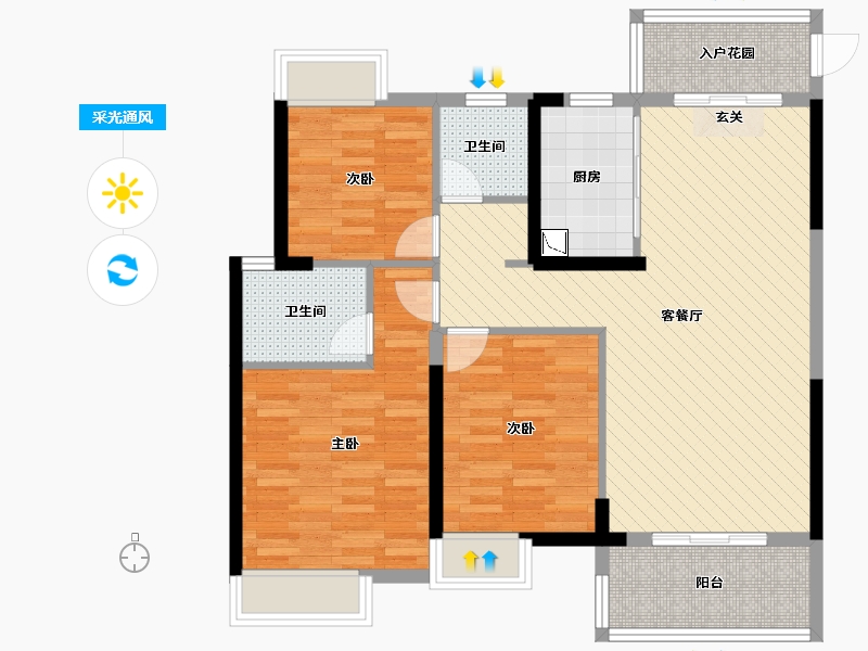 江西省-九江市-中奥天悦湾-94.00-户型库-采光通风