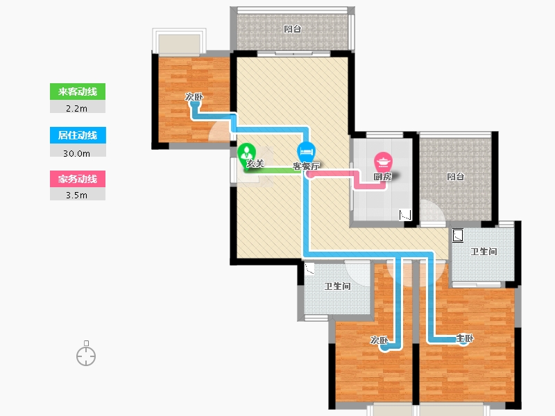 江苏省-苏州市-南山维拉-108.00-户型库-动静线