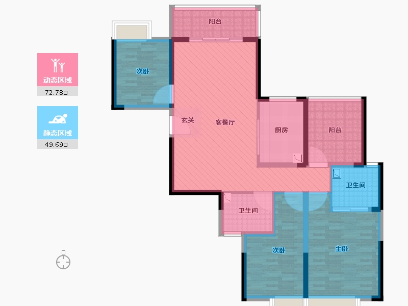 江苏省-苏州市-南山维拉-108.00-户型库-动静分区