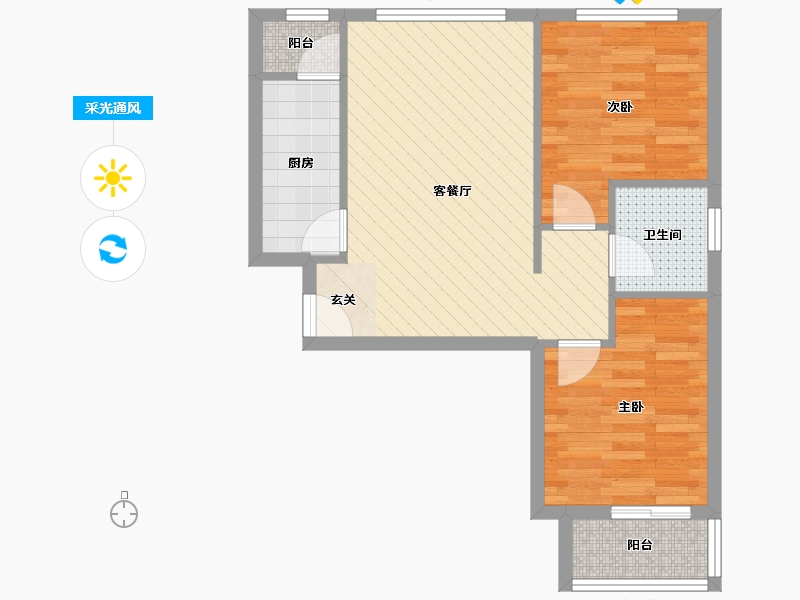 北京-北京市-西山峻景-57.14-户型库-采光通风