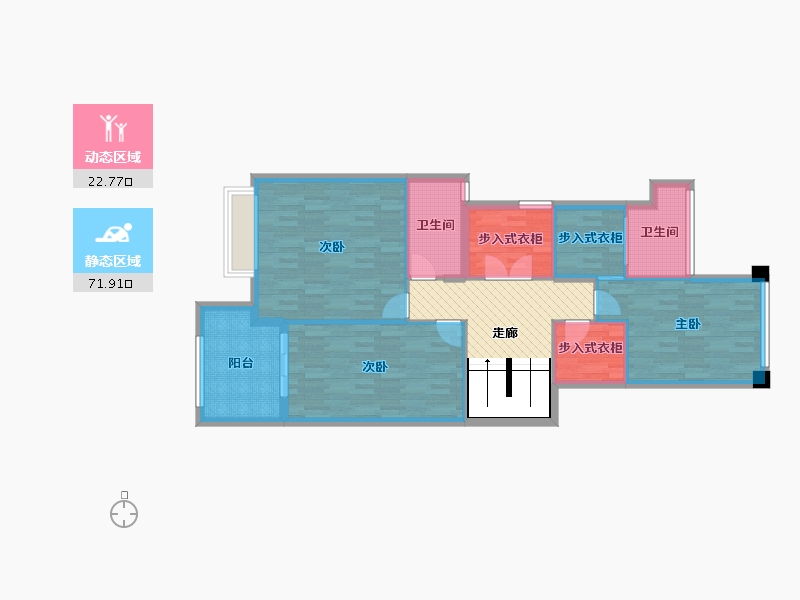 浙江省-台州市-景和名苑-100.06-户型库-动静分区