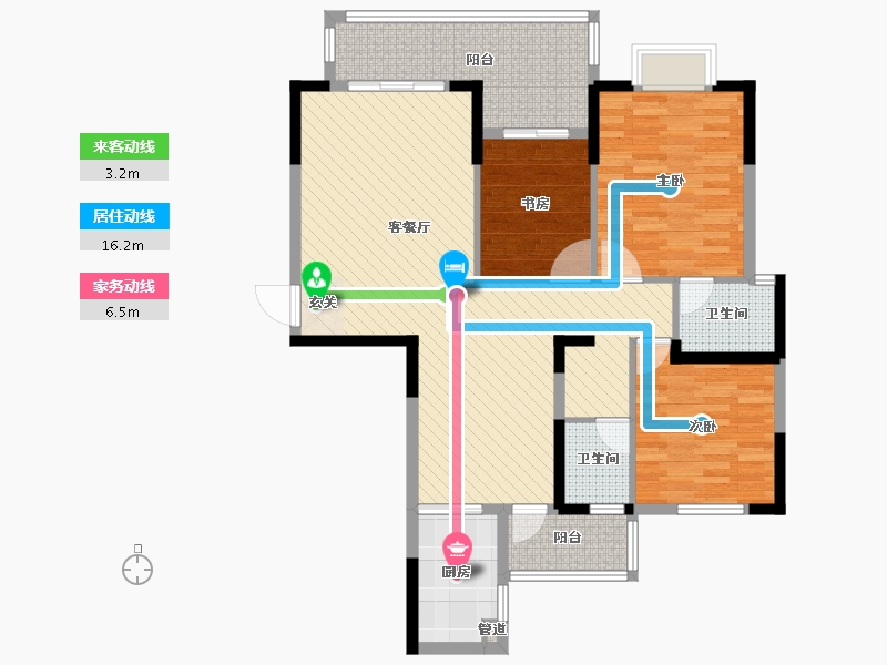 湖南省-益阳市-江南华府-103.29-户型库-动静线