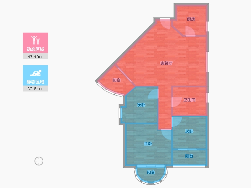 广东省-深圳市-桃源村二期-72.98-户型库-动静分区