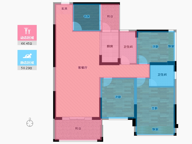 广西壮族自治区-贵港市-凯旋新天地-103.45-户型库-动静分区