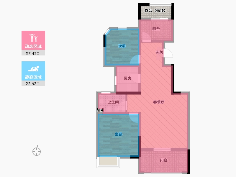 安徽省-合肥市-金大地翡翠公馆-72.55-户型库-动静分区