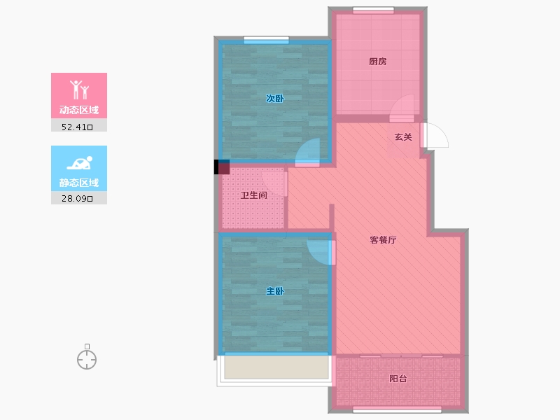 吉林省-吉林市-枫林湾-70.74-户型库-动静分区