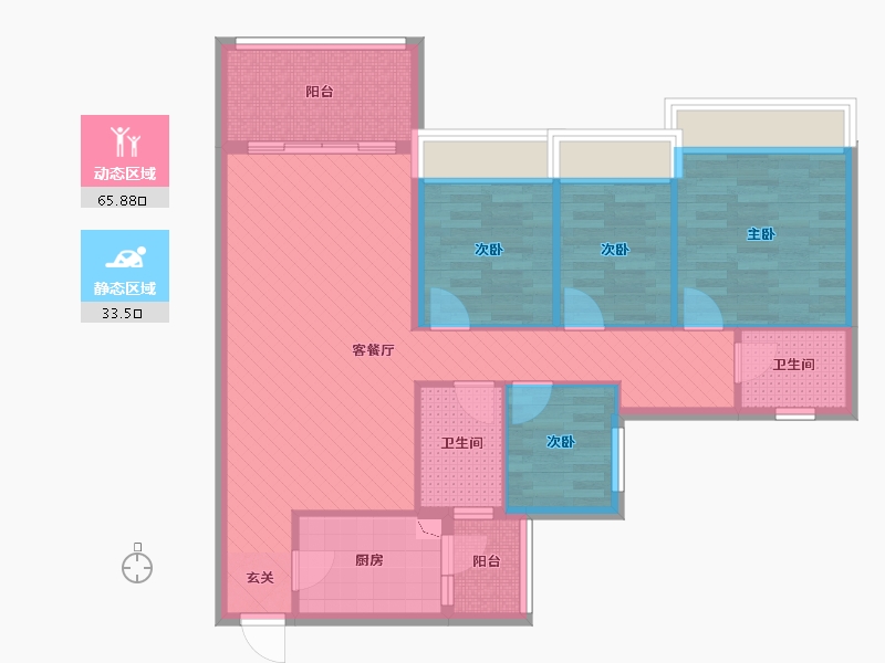 广东省-广州市-御华园-87.59-户型库-动静分区