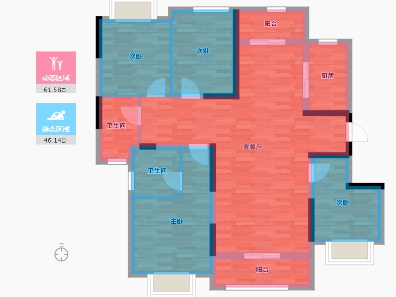 四川省-成都市-佳兆业悦府-95.49-户型库-动静分区