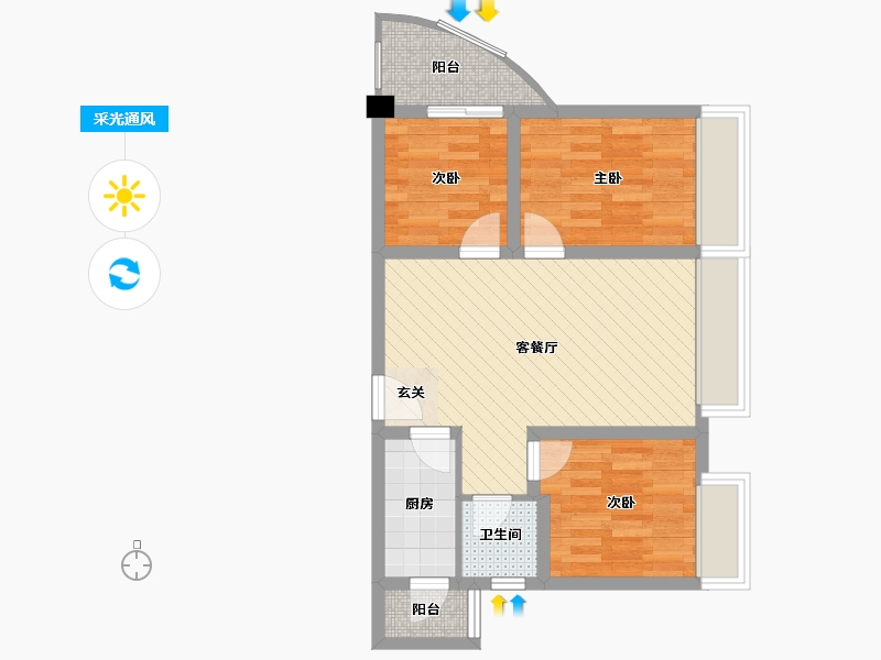 四川省-成都市-满座新街坊-57.96-户型库-采光通风