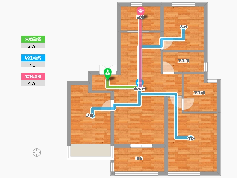 浙江省-杭州市-招商越秀公园1872　114m²-82.23-户型库-动静线