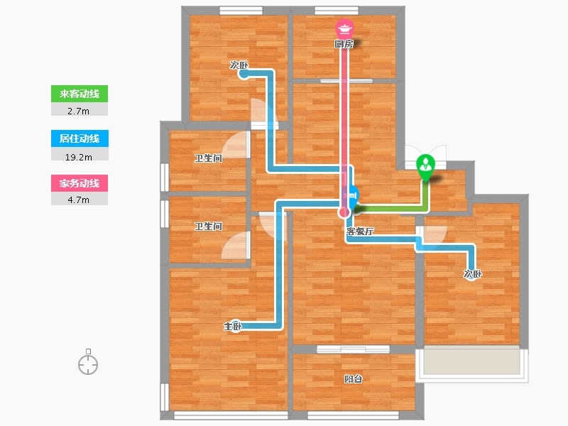 浙江省-杭州市-招商越秀公园1872　117m²-85.63-户型库-动静线