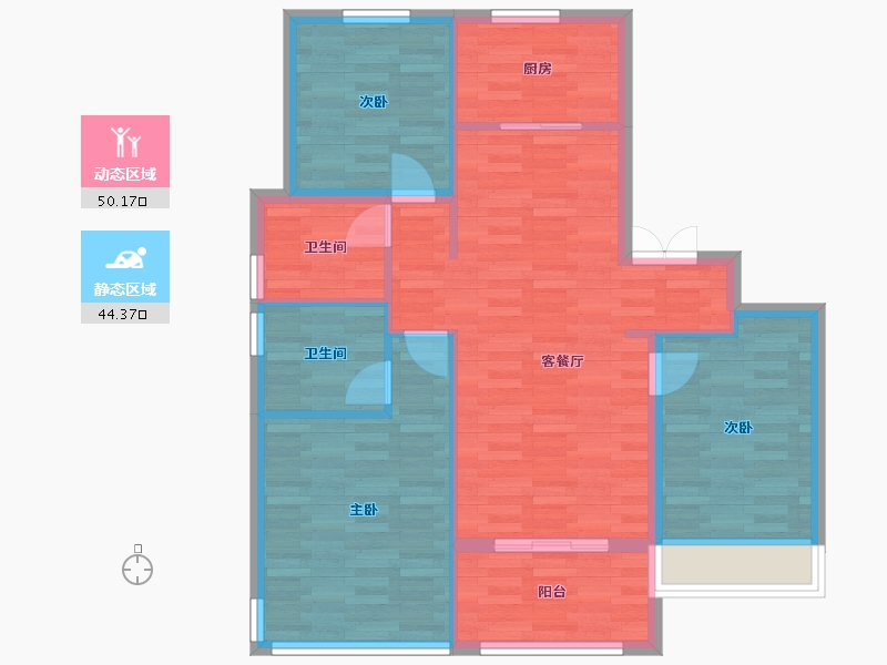 浙江省-杭州市-招商越秀公园1872　117m²-85.63-户型库-动静分区