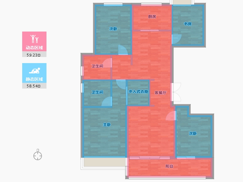 浙江省-杭州市-招商越秀公园1872　139m²-106.29-户型库-动静分区