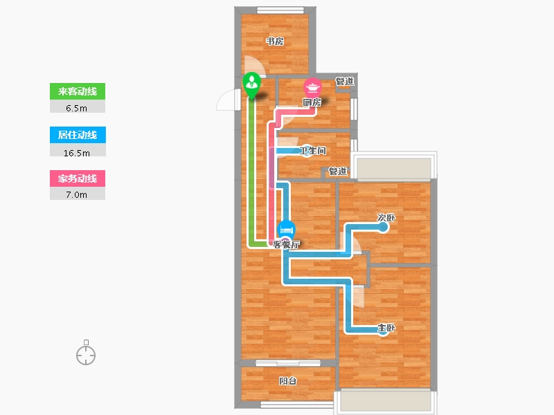 浙江省-杭州市-天城府天著87m²-70.86-户型库-动静线