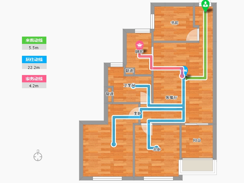 浙江省-杭州市-天城府天著85m²-66.54-户型库-动静线