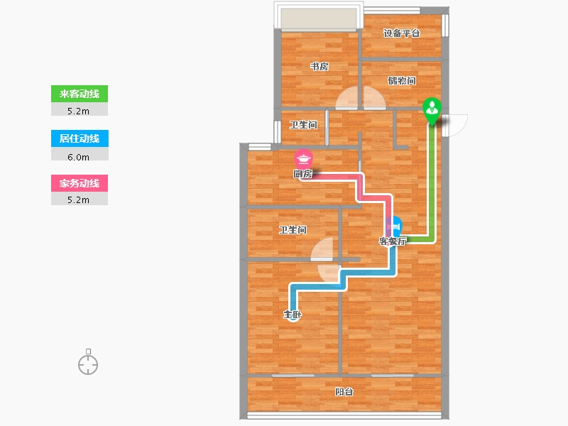 浙江省-杭州市-御东方103m²-84.98-户型库-动静线