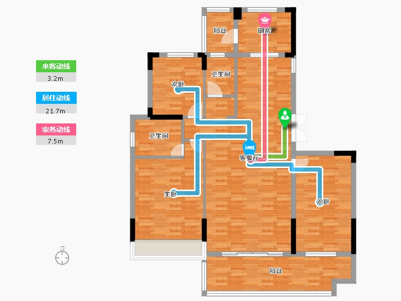 浙江省-金华市-横店禹山首座-116.93-户型库-动静线