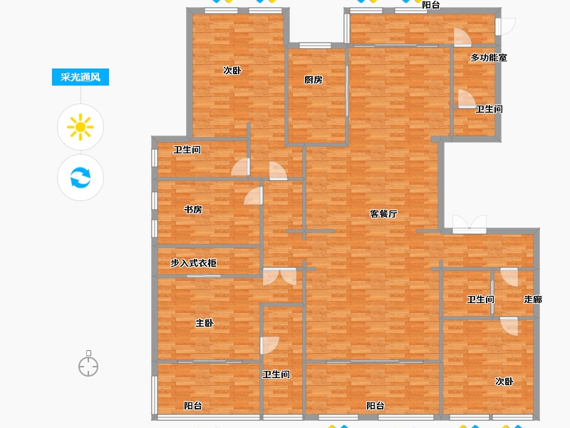 浙江省-杭州市-宋都阳光国际272m²-217.60-户型库-采光通风