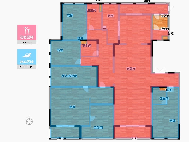 浙江省-杭州市-宋都阳光国际321m²-256.79-户型库-动静分区