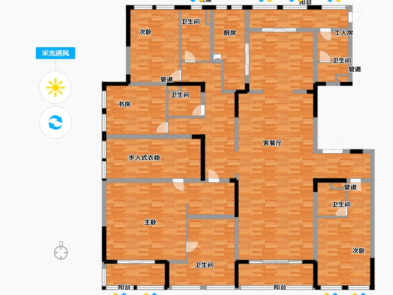 浙江省-杭州市-宋都阳光国际321m²-256.79-户型库-采光通风