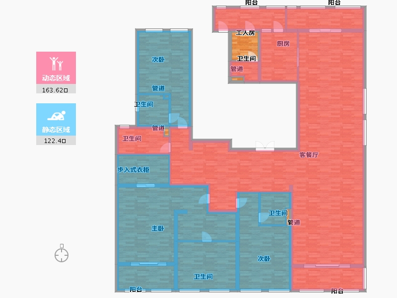 浙江省-杭州市-宋都阳光国际332m²-265.59-户型库-动静分区