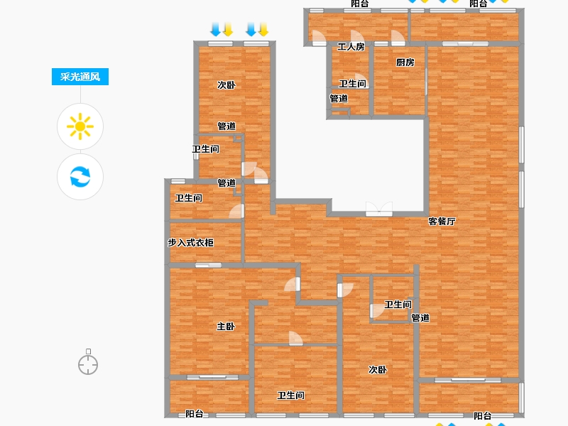 浙江省-杭州市-宋都阳光国际332m²-265.59-户型库-采光通风