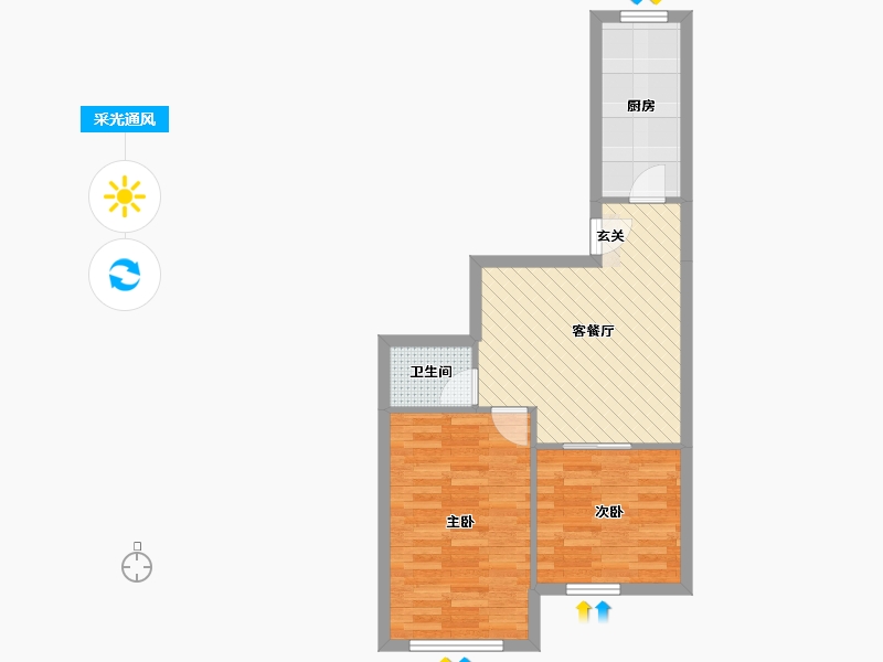 山东省-青岛市-馨苑小区-51.79-户型库-采光通风