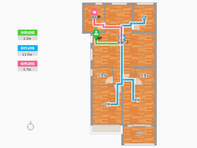 浙江省-杭州市-城中府117m²-97.29-户型库-动静线