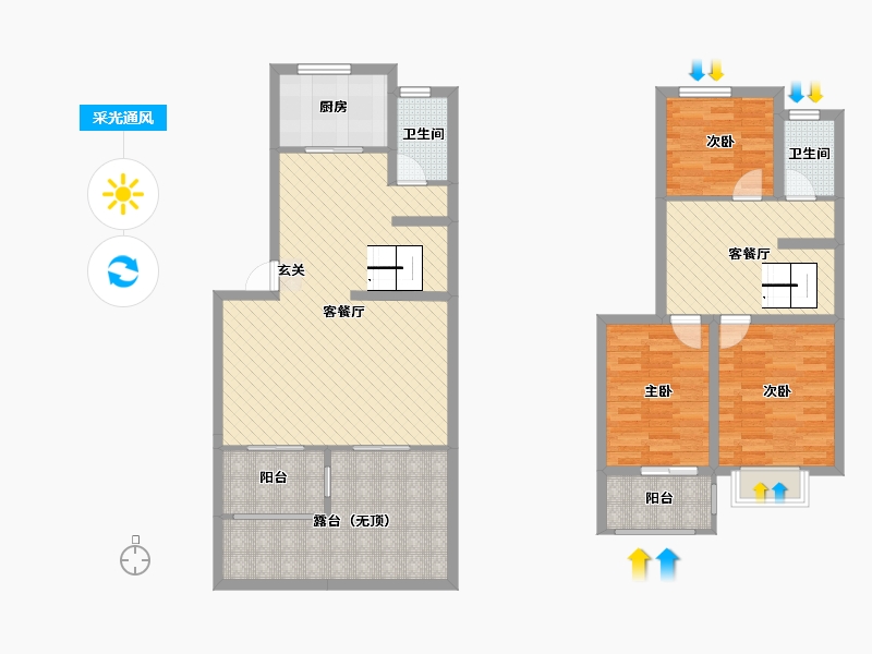 山东省-潍坊市-香邑城市花园-115.56-户型库-采光通风