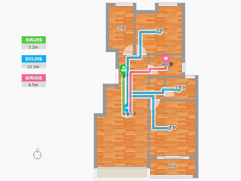 浙江省-杭州市-绿城天语山居2幢101m²-79.33-户型库-动静线