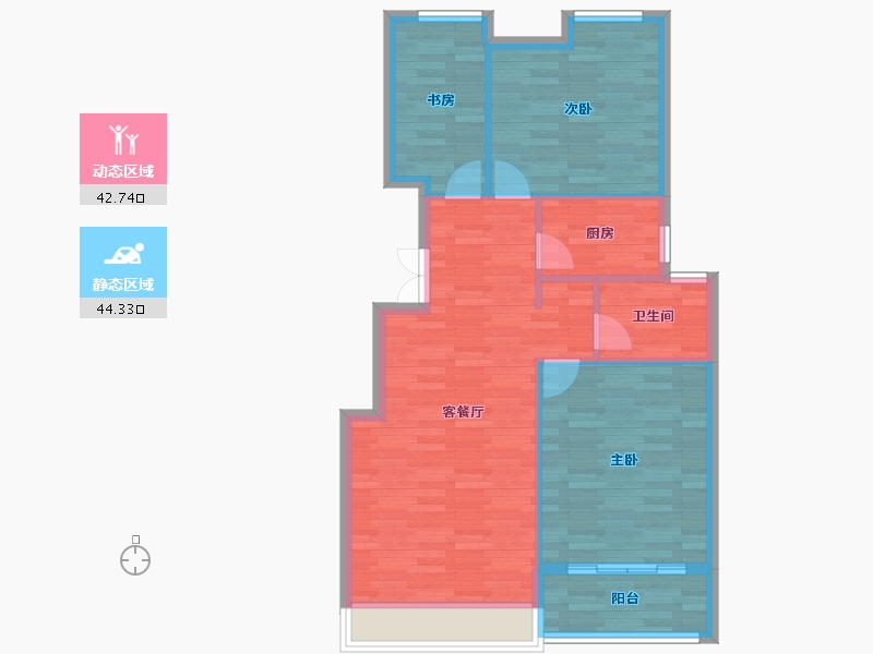 浙江省-杭州市-绿城天语山居2幢101m²-79.33-户型库-动静分区