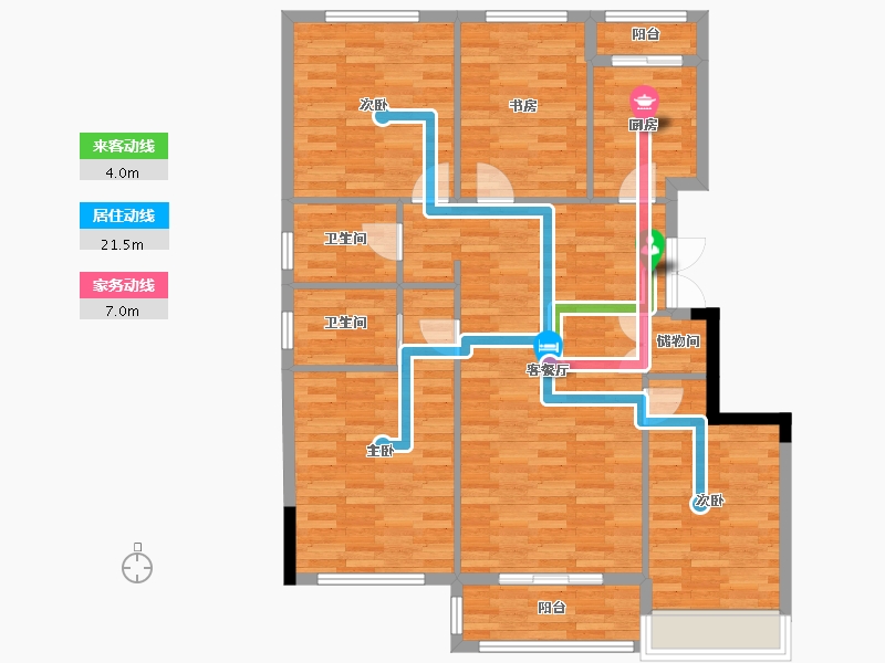 浙江省-杭州市-绿城天语山居2幢131m²-107.94-户型库-动静线