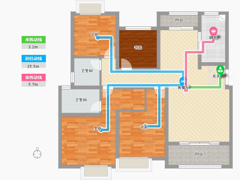 重庆-重庆市-壁山欧鹏御府-111.31-户型库-动静线