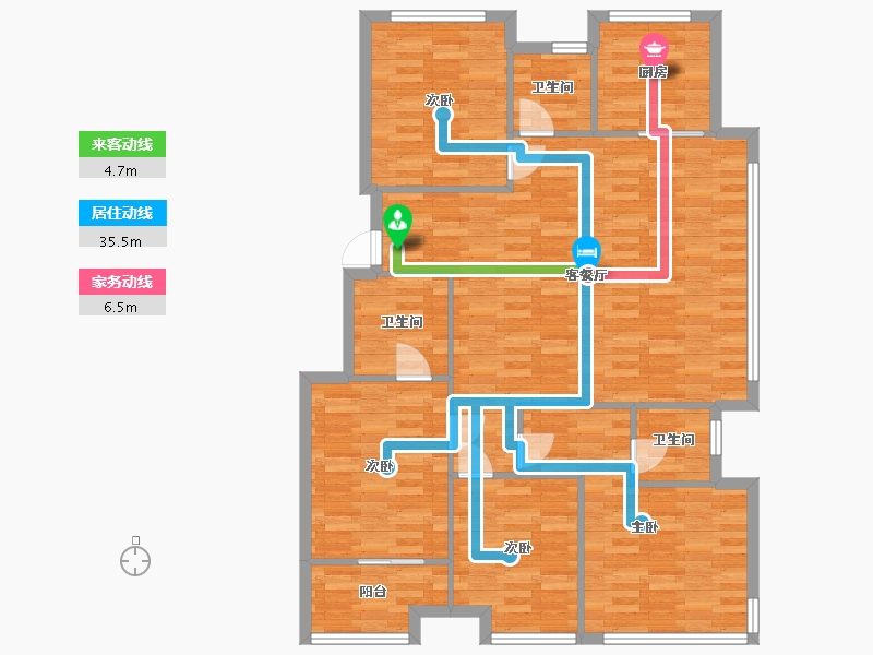 浙江省-杭州市-万科君望A1139m2-115.90-户型库-动静线