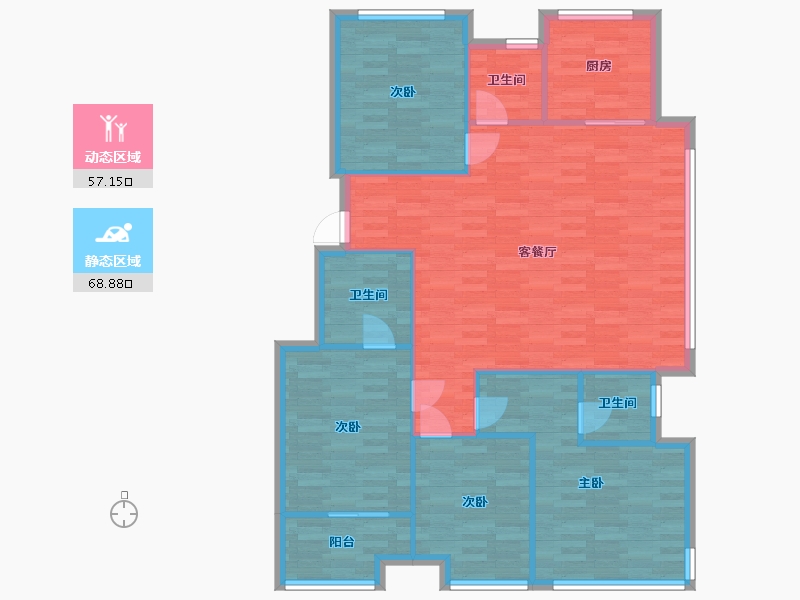 浙江省-杭州市-万科君望A1139m2-115.90-户型库-动静分区