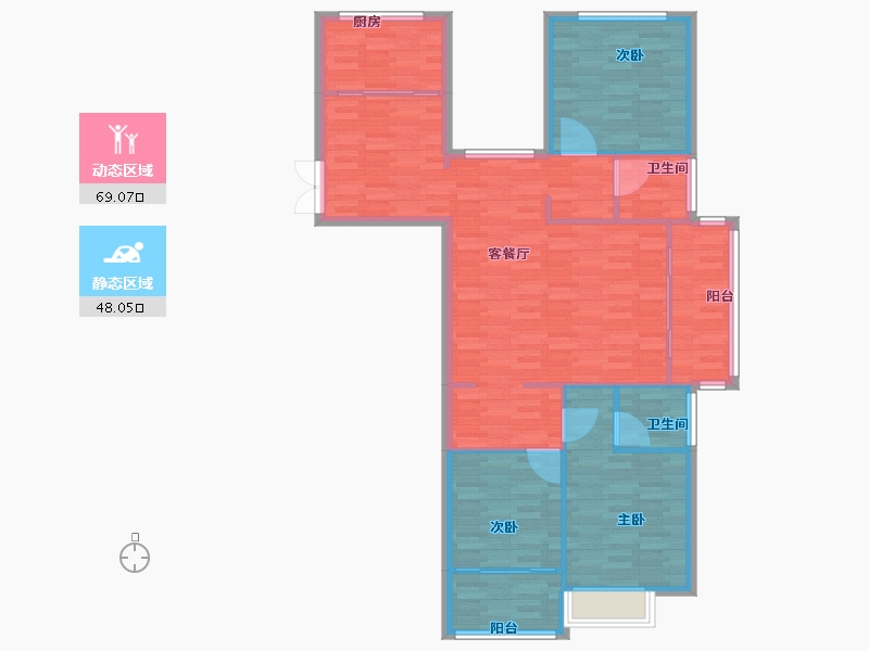 浙江省-杭州市-城镇依山郡134m²-107.20-户型库-动静分区