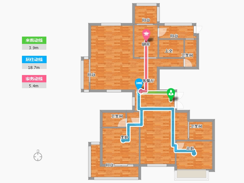 浙江省-杭州市-滨湖天地166m²-132.80-户型库-动静线